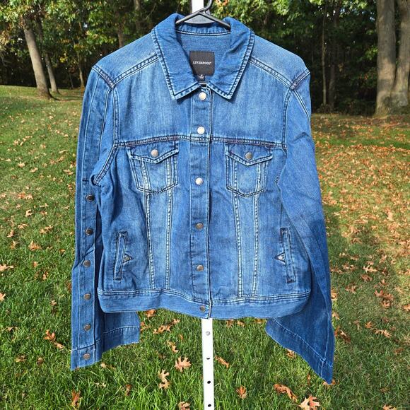 Liverpool Bell Snap Sleeve Beckett Blue Denim Jean Jacket size Medium - Picture 3 of 16